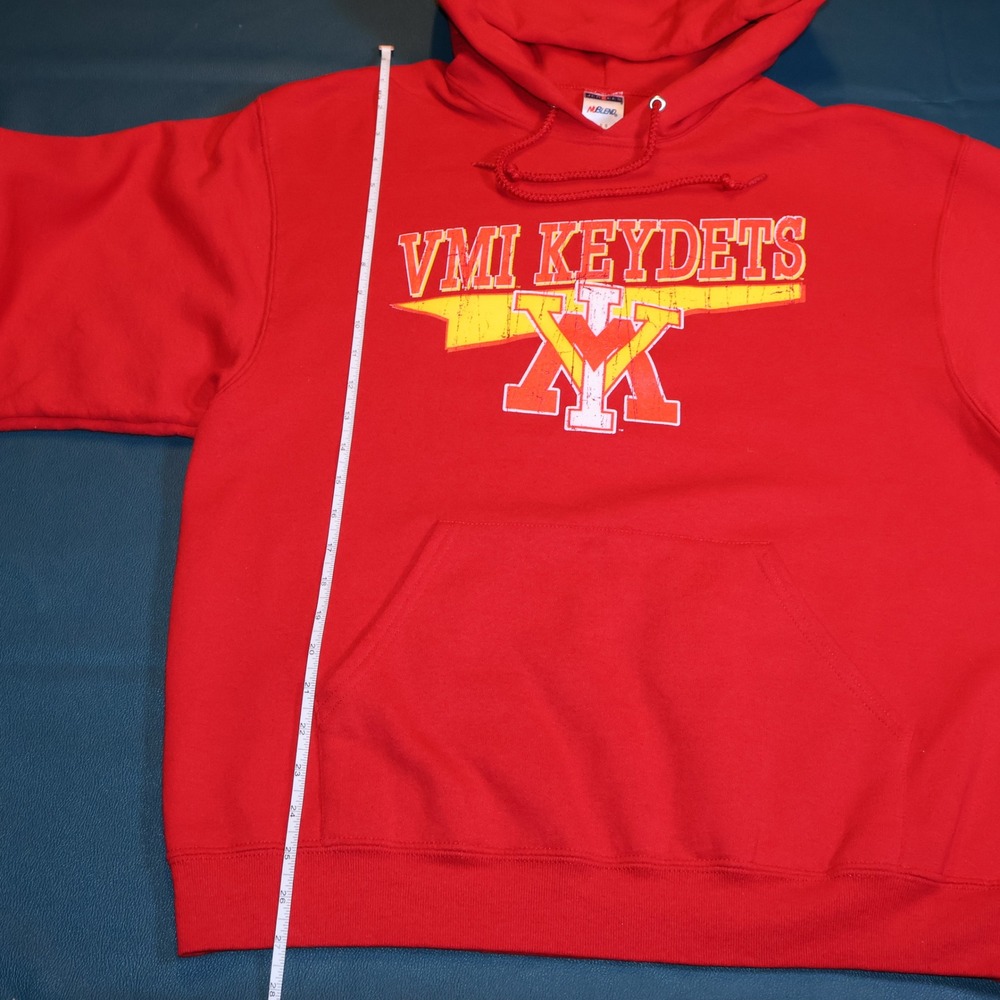 Jerzees VMI Keydets Hoodie Mens Red Virginia Military Institute Sweatshirt L - Picture 6 of 7